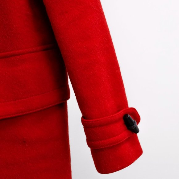 Burberry Brit Red Wool Hooded Coat - Picture 6 of 16